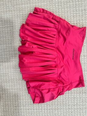 GoldHinge Hot Pink Pleated Athletic Skirt